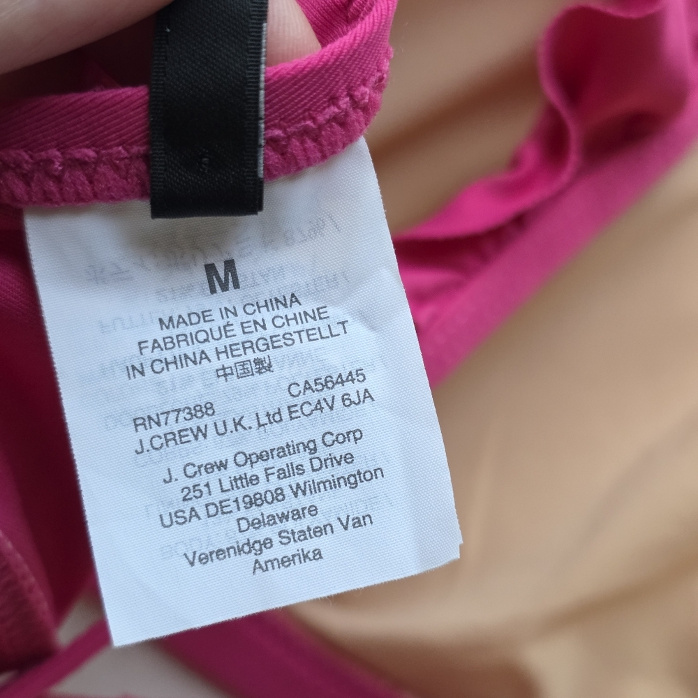 J. Crew Ruffled Swim Top Pink Medium - Picture 6 of 11